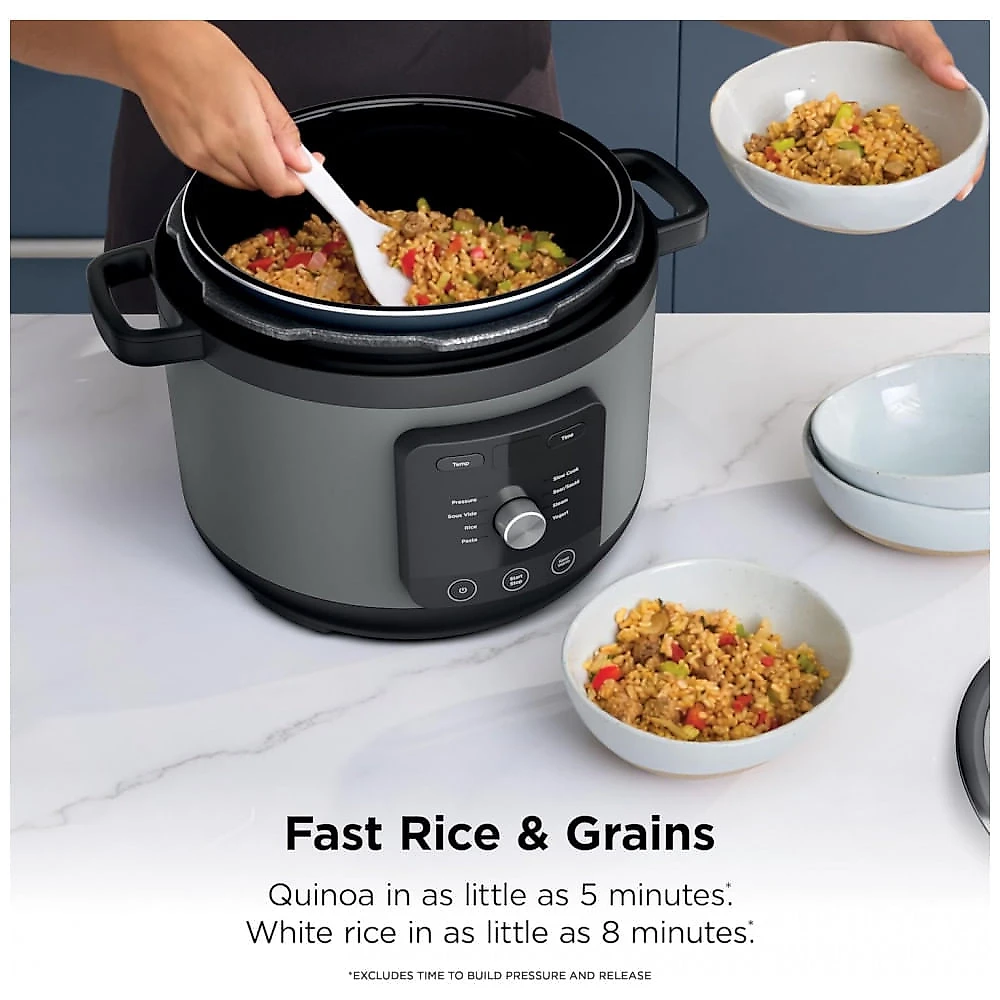 Panela de Pressão Elétrica Ninja HyperHeat Cinza 6,2 L 9 em 1 SimpliServe Pot 1200 W PC201GY 110V