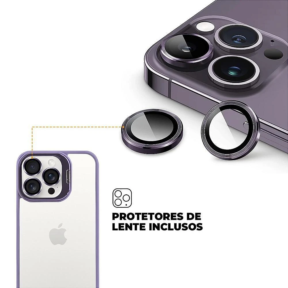 Kit Capa Gravity Lilás E Pelicula Defender Pro Privacidade Para Iphone 15 Pro Max - Gshield