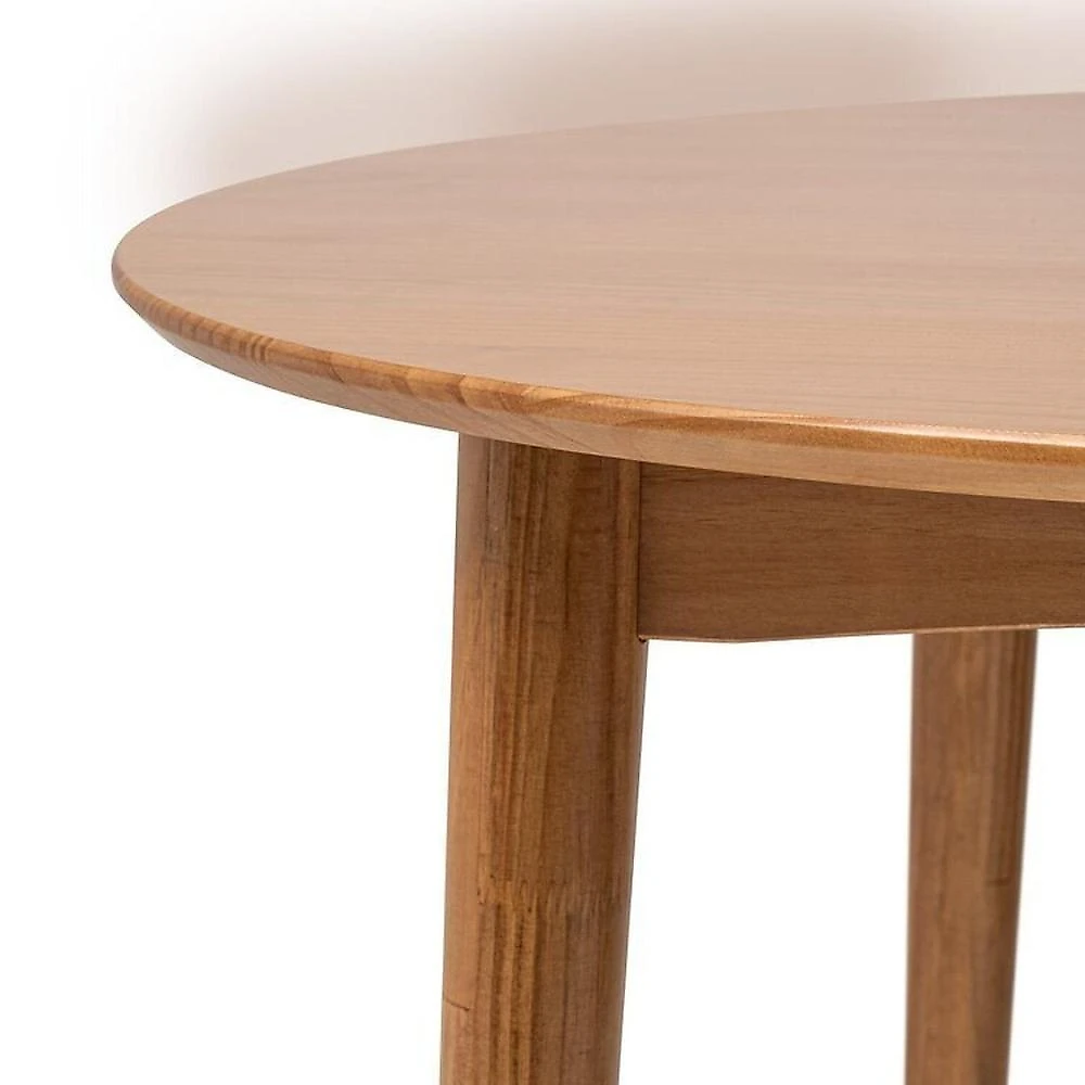 Conjunto Mesa de Jantar Redonda Madeira Maciça com 4 Cadeiras Estofadas Olmo Mel Mel