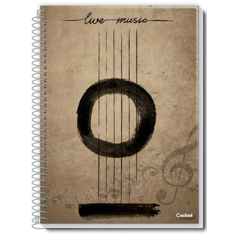 Caderno De Música Universitário Espiral 96 Folhas Credeal