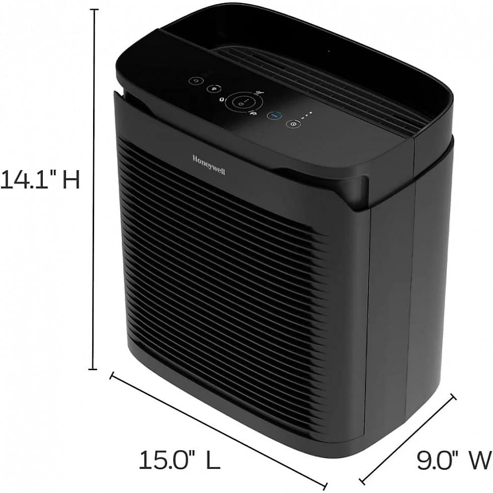 Purificador de Ar com Filtro HEPA para Salas Médias, Grandes, 110V Honeywell, Preto