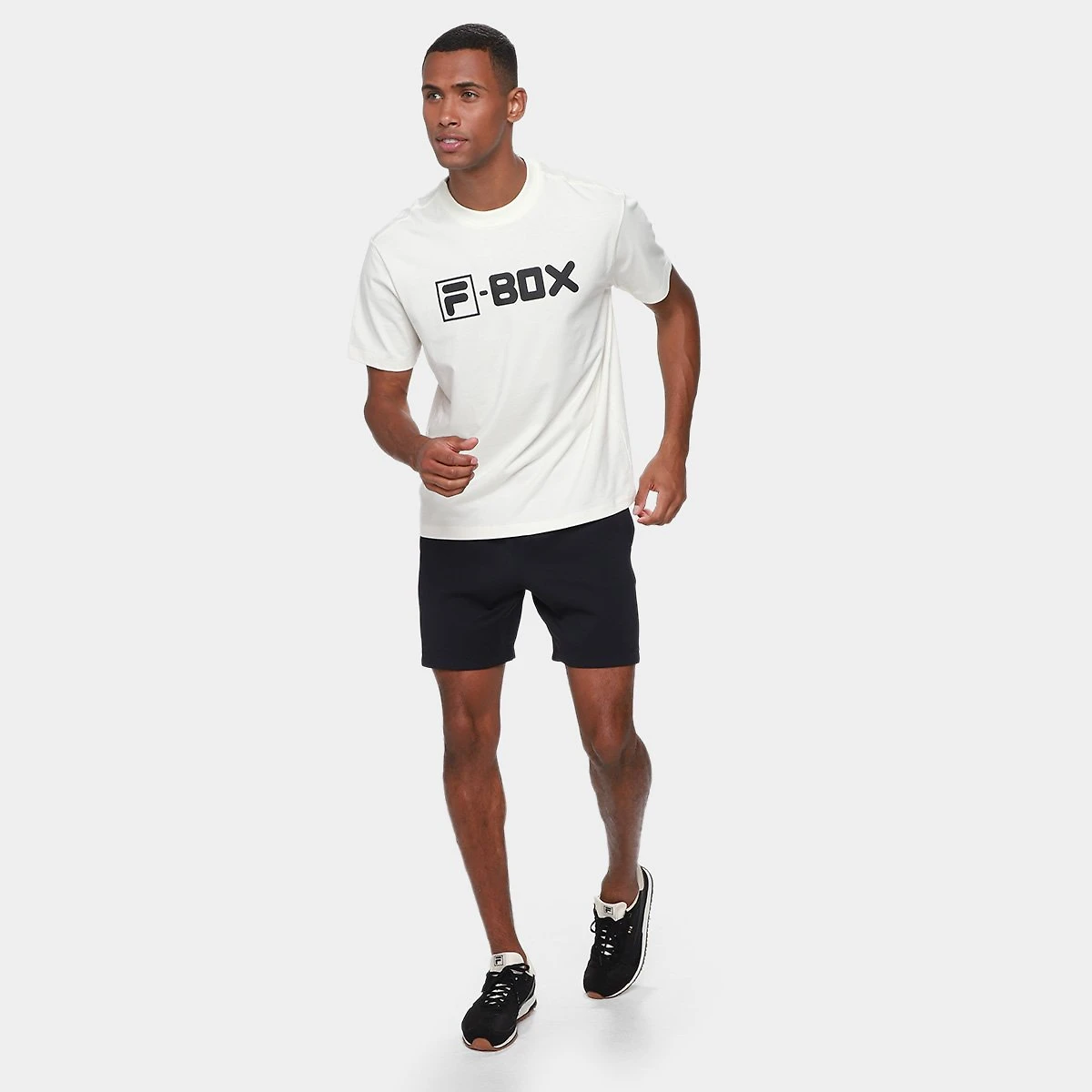 Miniatura Camiseta Fila Comfort F-Box Masculina Off White - G