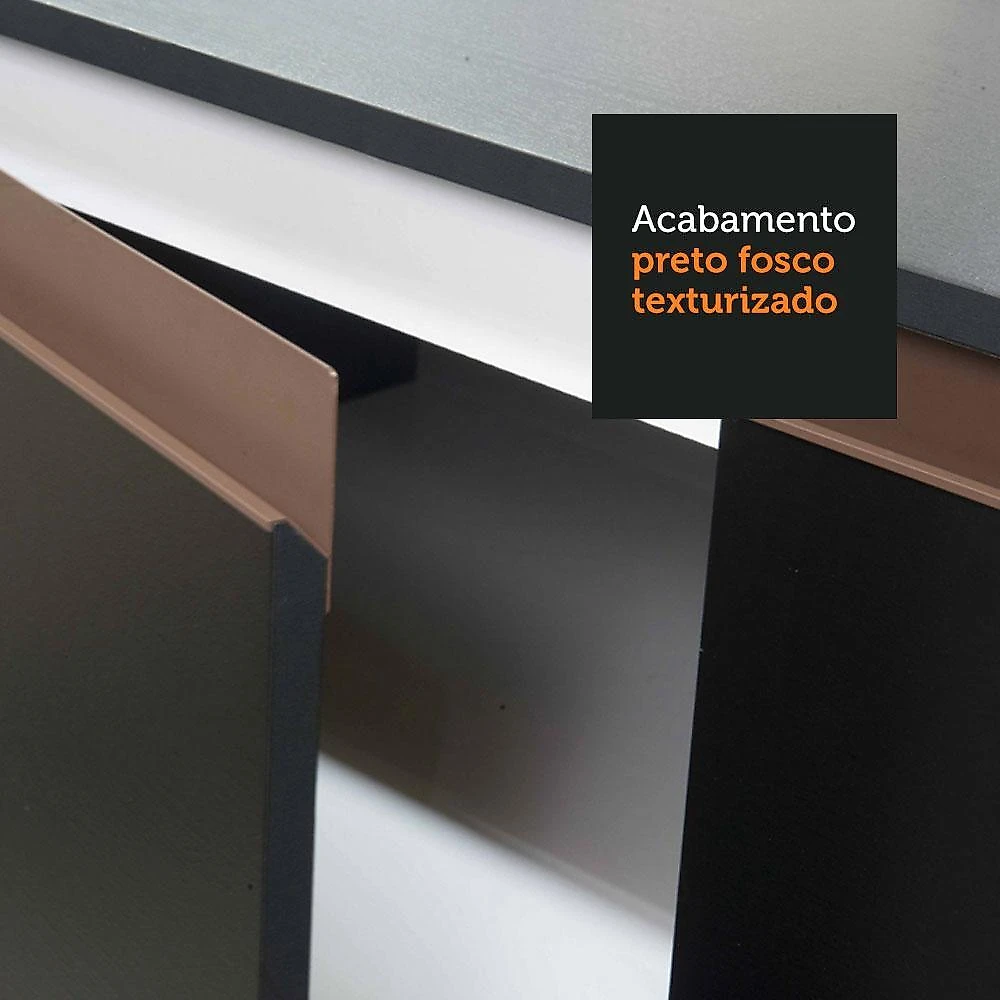 Armário de cozinha completa madesa reims 320001 com balcão e tampo - preto preto/rustic