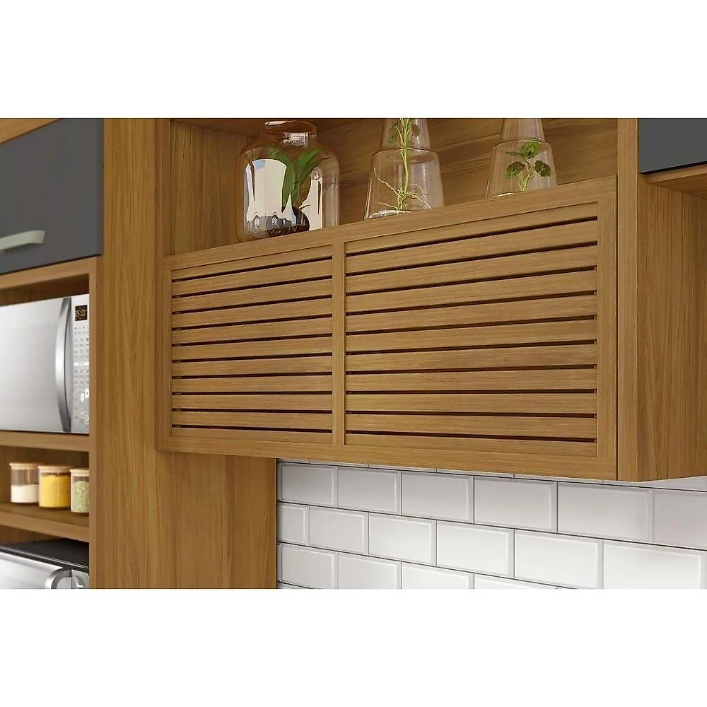 Kit De Cozinha Completa 3 Peças Princesa (1aéreo+1balcão+1paneleiro) C3p20 Freijo-off White - Nesher