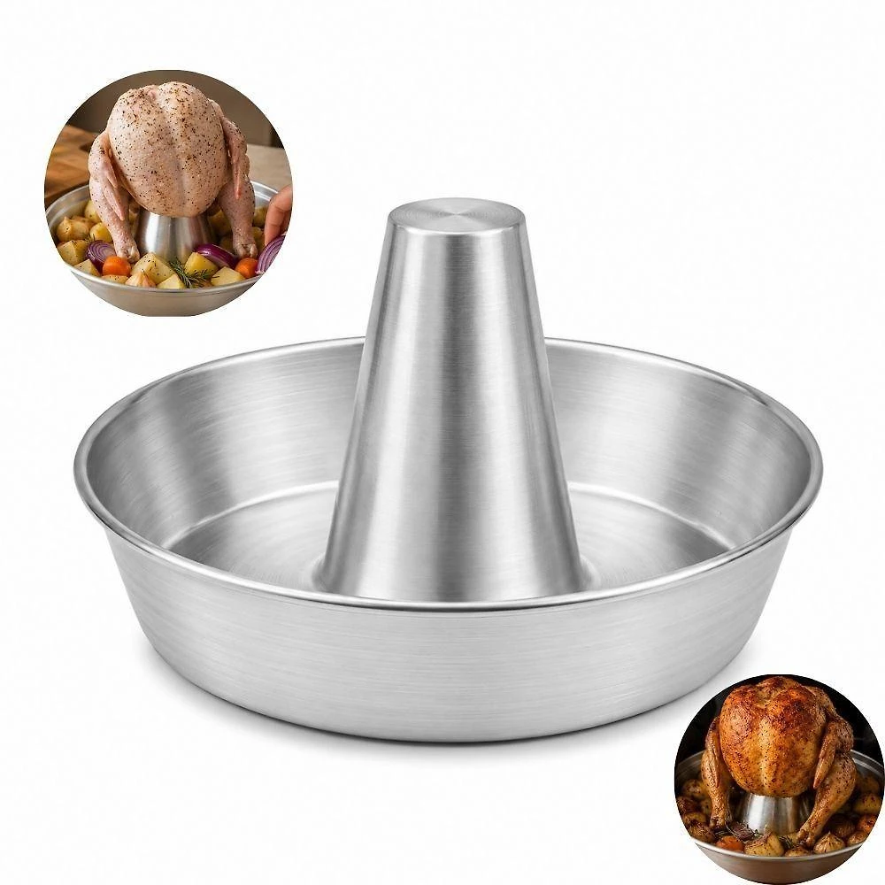 Assadeira de Frango em Alumínio com Cone Central para Aves 3L Prata Yeet