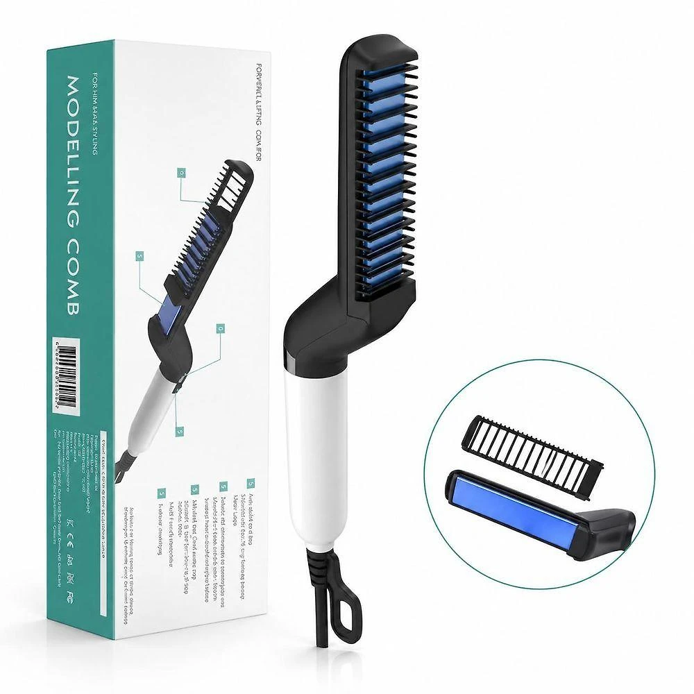 Prancha Alisadora OEM com Escova 110-220V para Barba e Cabelo Branca OEM