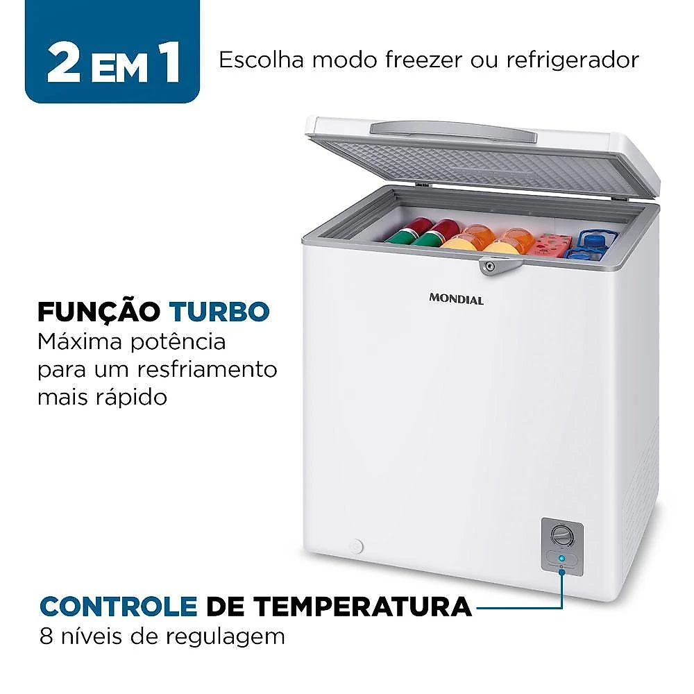 Freezer Horizontal 150L Mondial FHZ01W150 Branco 127V 127V