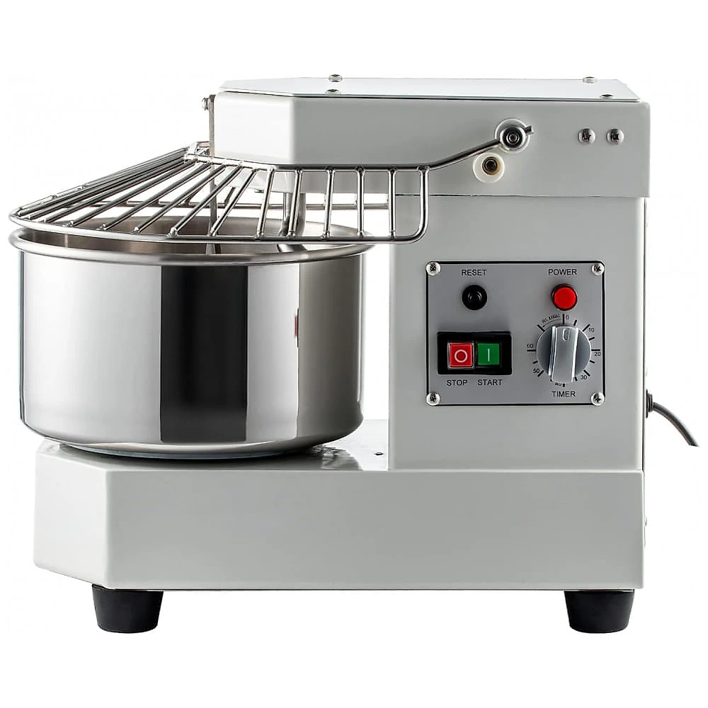 Amassadeira Espiral Comercial VEVOR BDM8 8L Dupla Rotação Inox Timer 110V