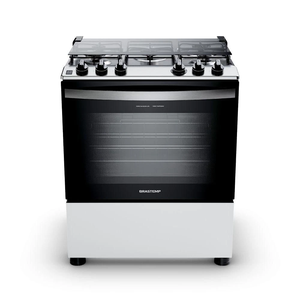 Fogão Brastemp 5 Bocas Mesa Inox BFS5NDB Branco Bivolt