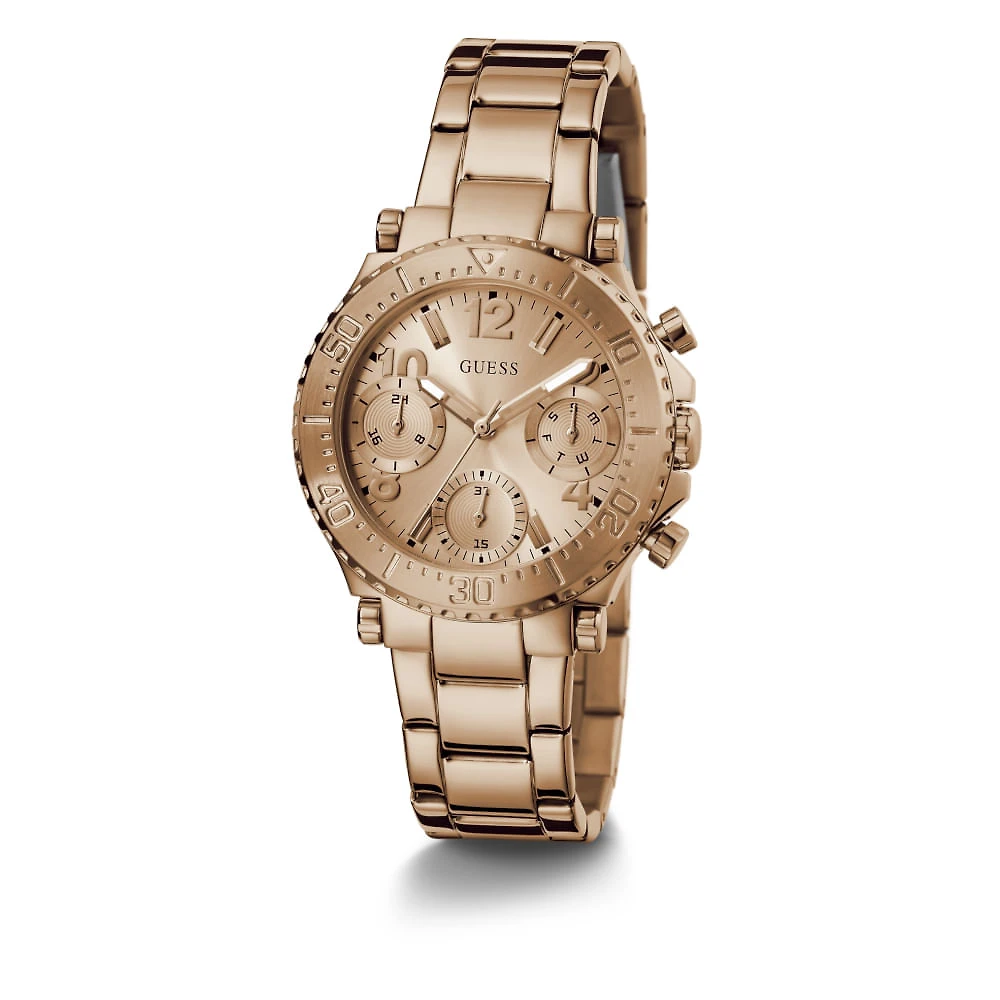Miniatura Relógio Guess Feminino Multifunção Rose Gold GW0465L2
