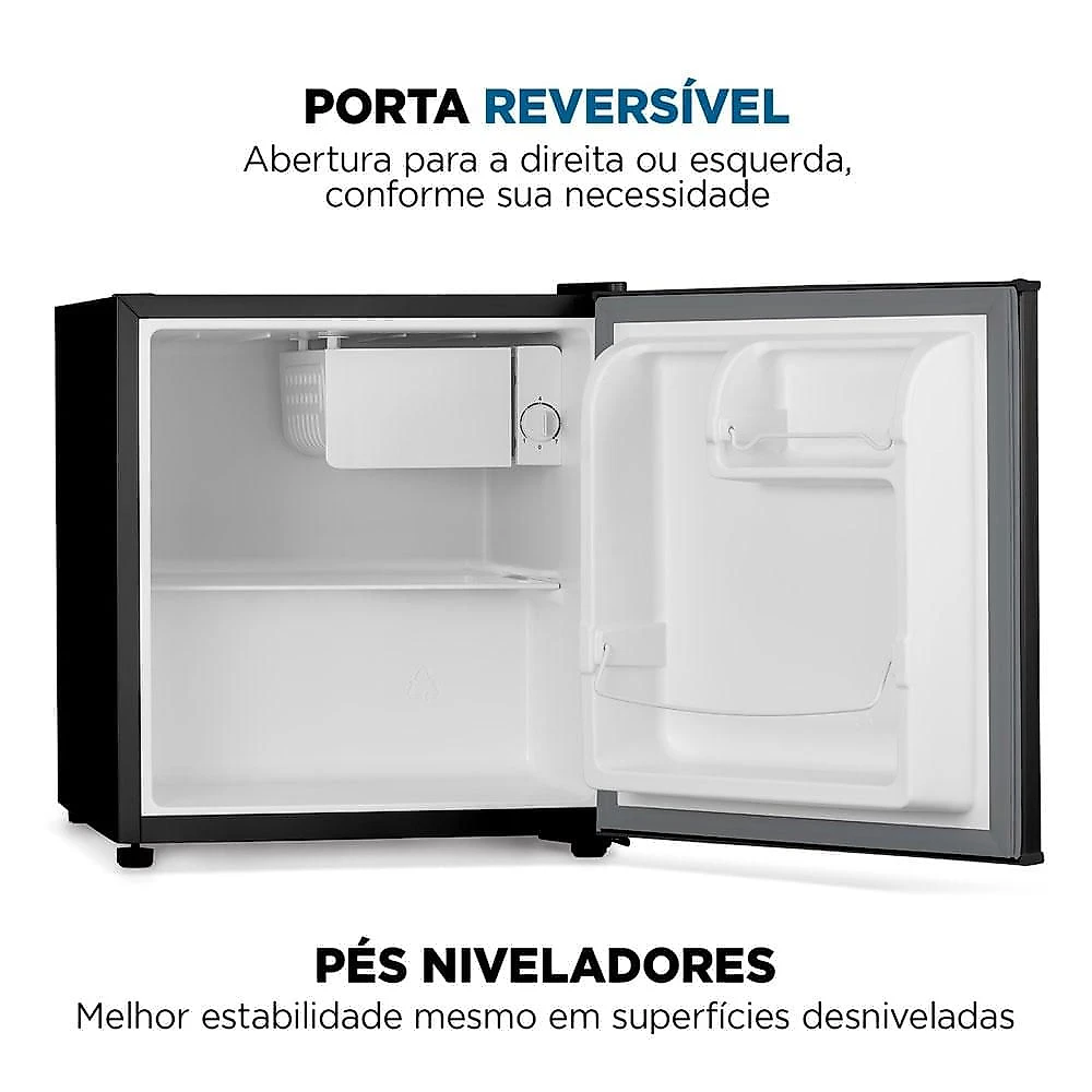 Frigobar 46L Porta Reversível Mondial FGB01B50 Preto 220V 220v
