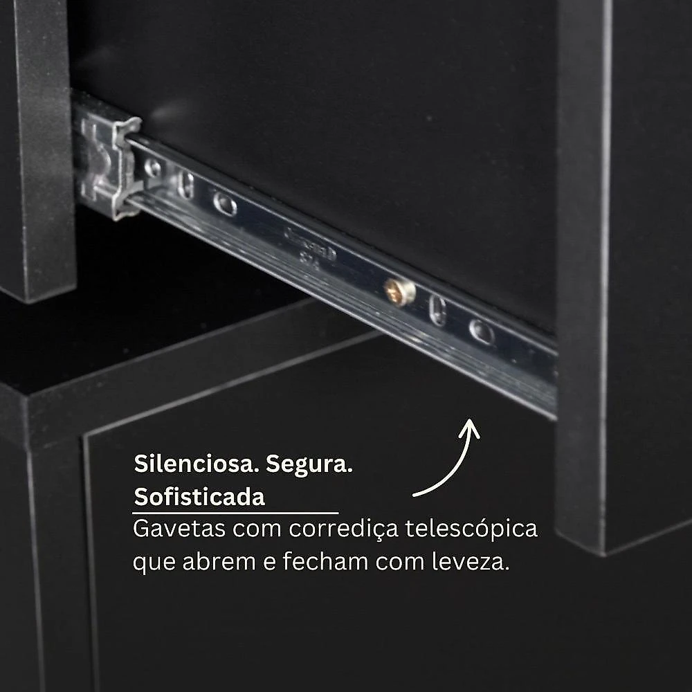 Closet Aberto Modular para Casal 225cm Eminence Preto