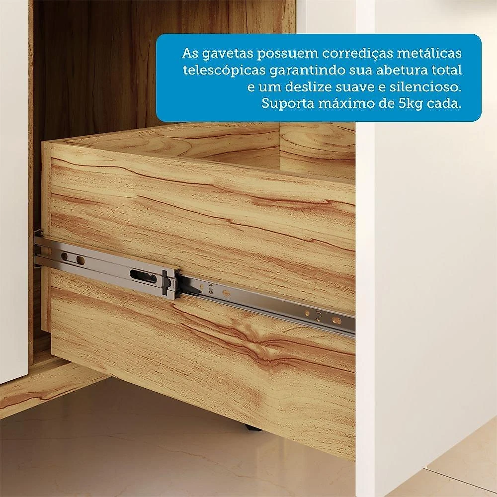 Paneleiro Torre Quente com 2 Portas 2 Gavetas e Espaço Micro-ondas 100% MDF Vicenza Espresso Móveis Paneleiro Torre Quente com 2 Portas 2 Gavetas e Espaço para Micro-ondas 100% Mdf Vicenza Espresso Mó Amêndoa/Branco