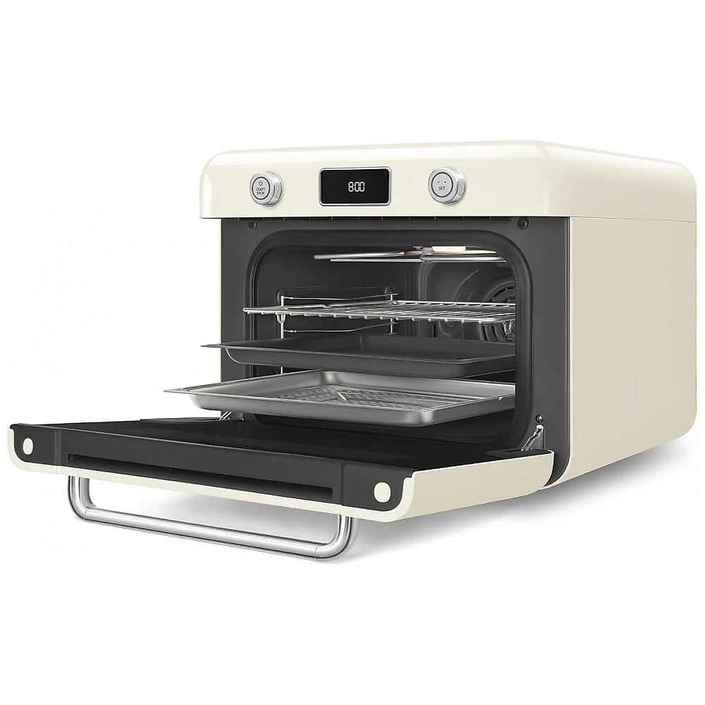 Forno Combinado de Bancada Retrô Smeg Creme 30L Ar Forçado Vapor e Air Fry 1800W 110V
