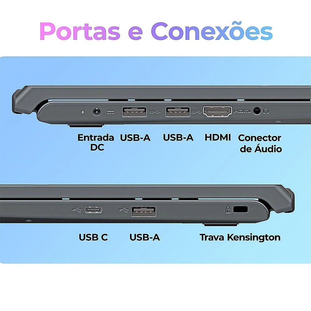 Notebook Positivo Vision C15M Celeron N4500 8GB 128GB 15.6 Pol FHD IPS Cinza