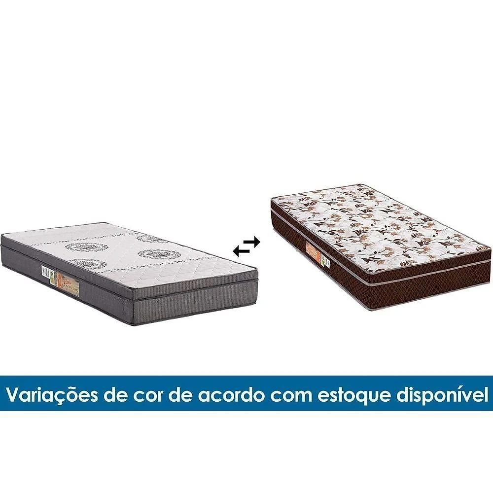 Colchão Solteiro Espuma D28 Ortopédico Euro Pillow Cinza Colchões Polar