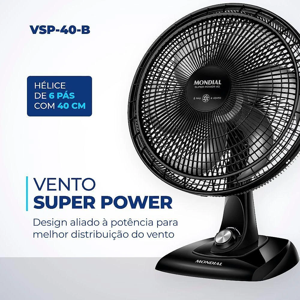 Ventilador De Mesa Mondial 6 Pás Vent 40Cm 220V/60Hz 220V