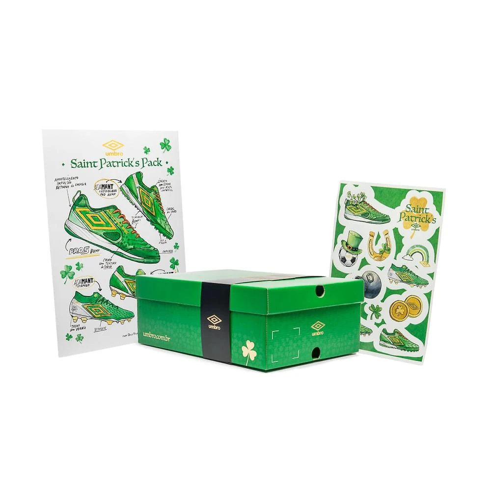 Miniatura Chuteira Futsal Umbro Pro 5 Bump Stp Masculina Verde / Branco - 37