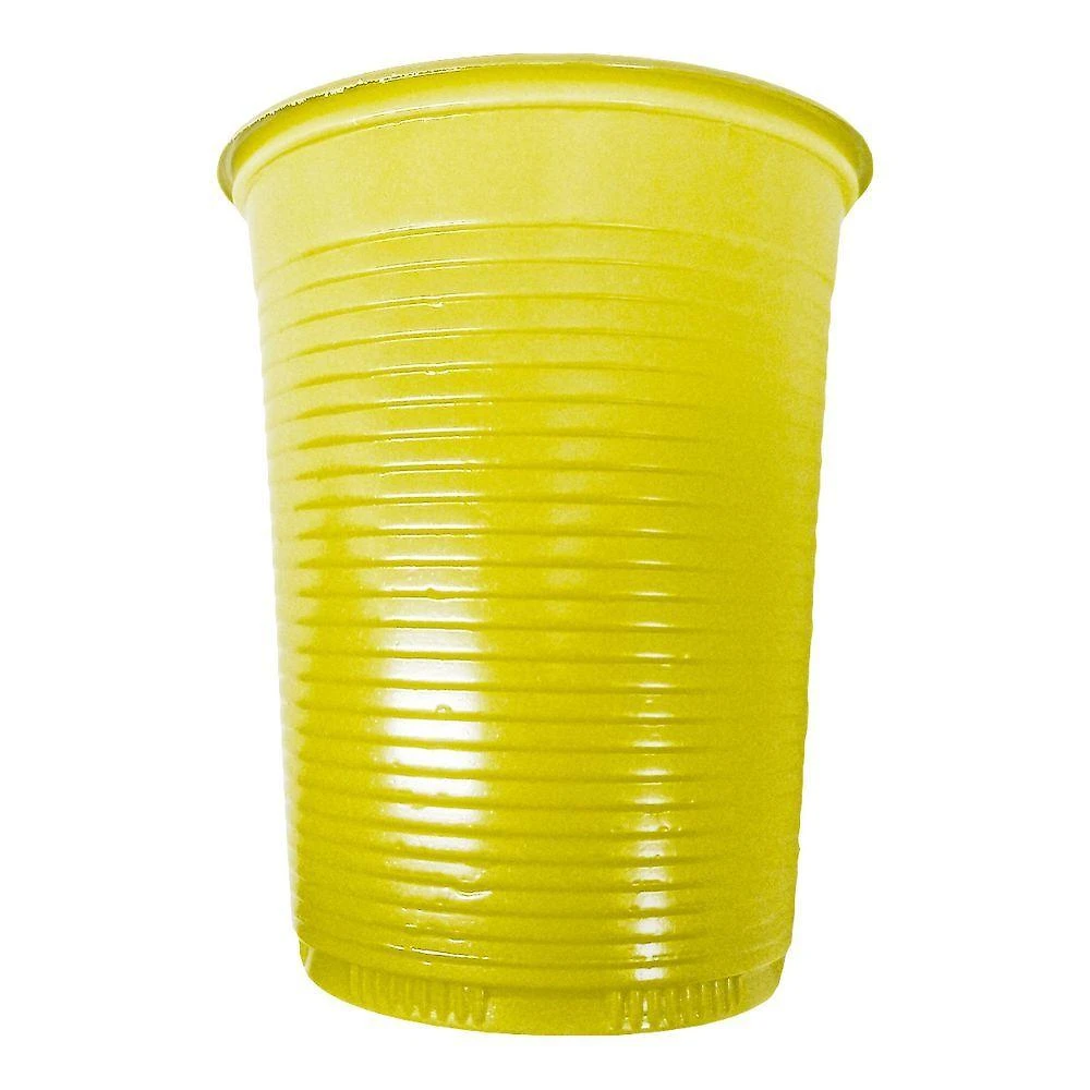 Copo Descartável Amarelo De Festa - 200ml - 50 Unidades