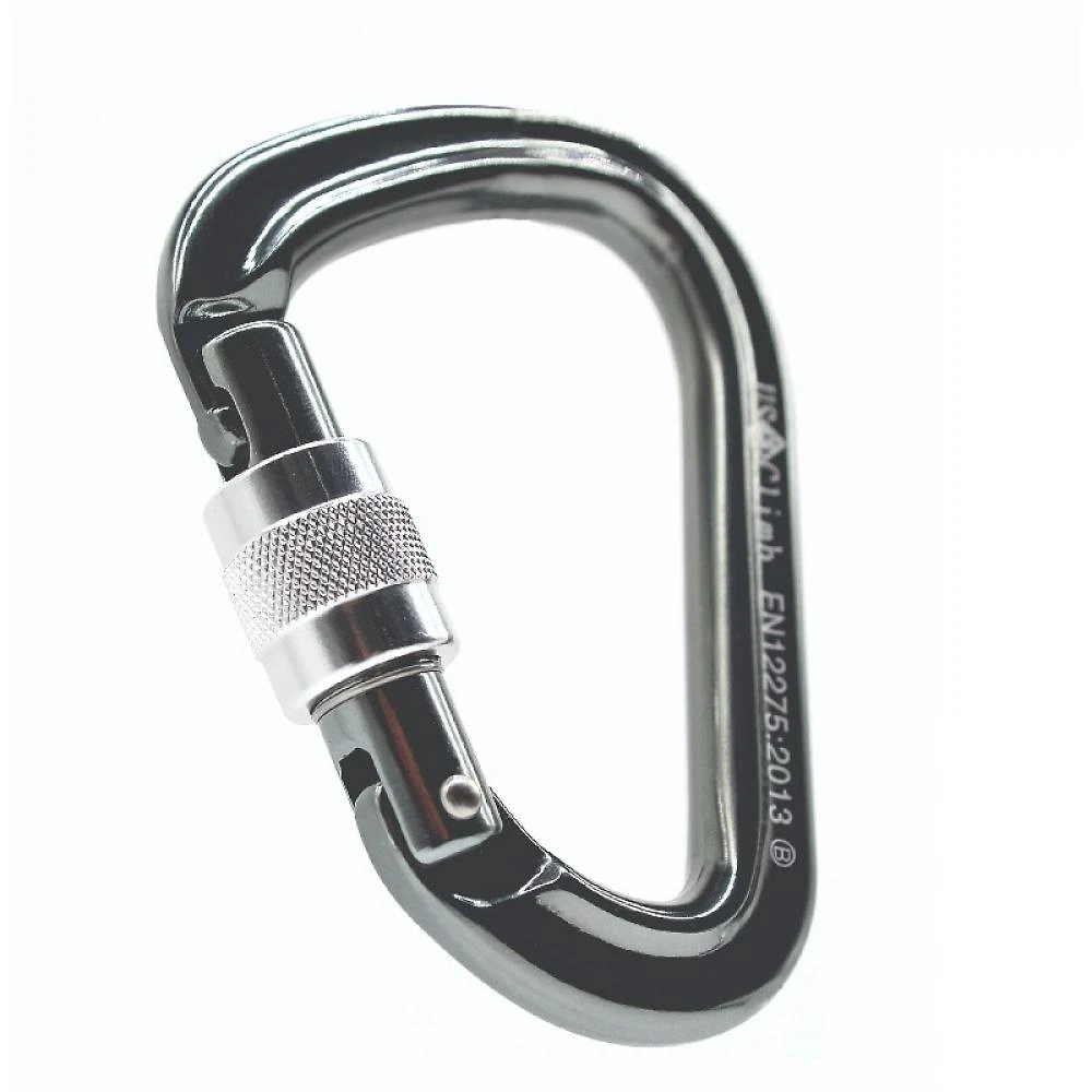 Mosquetão Usclimb Aluminio Hms Trava Rosca 28kn Ce En Cinza