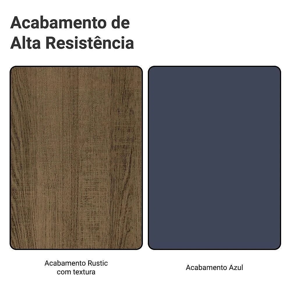 Cristaleira 70 Cm 2 Portas De Vidro Com Pés Cônicos Rustic-azul-rustic Vik Madesa