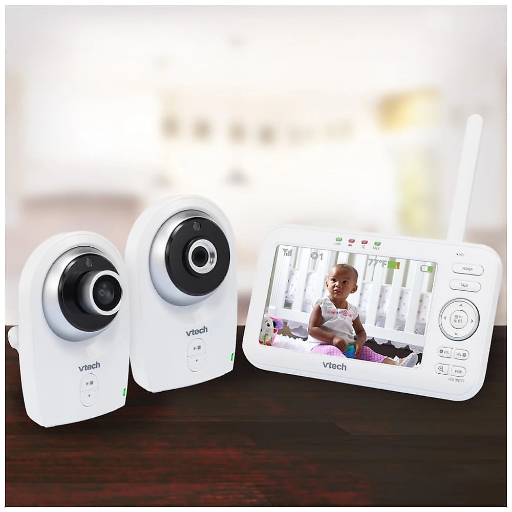 Babá Eletrônica com Monitor,com Lente Óptica Grande Angular e Lente Óptica Padrão Intercambiáveis, 720p,VM351-2 VTECH 110v