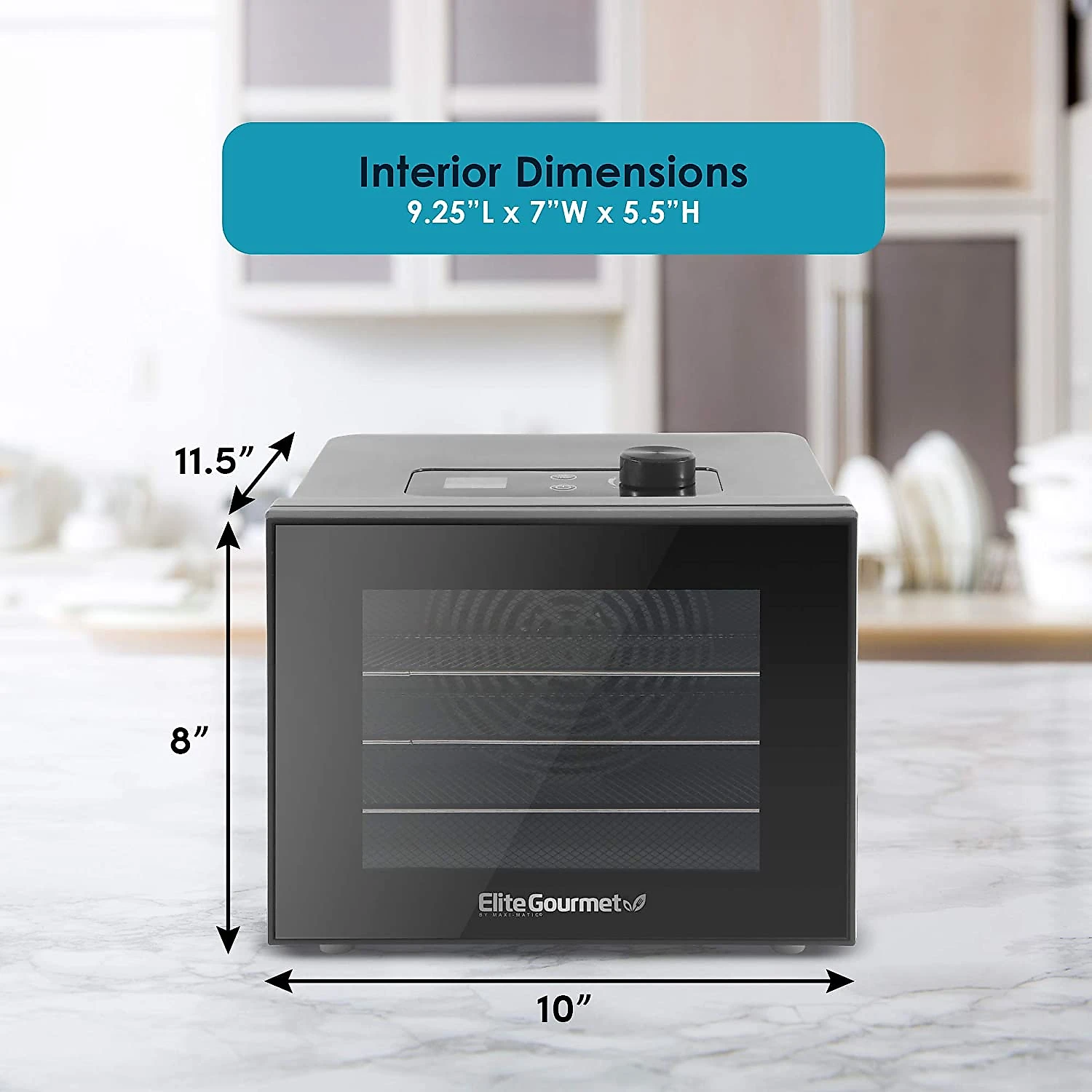 Elite Gourmet Máquina Desidratadora de Alimentos com 4 Bandejas 350W110V Preta