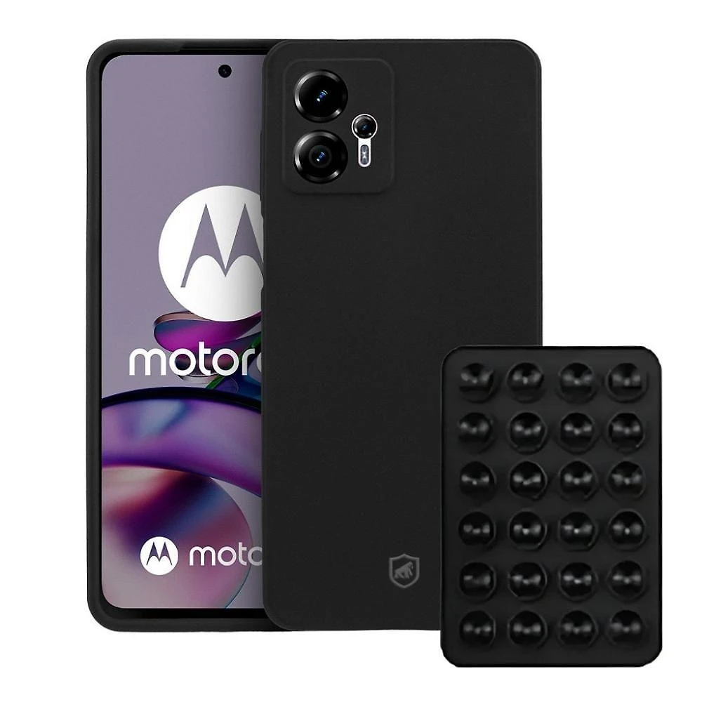 Kit Capa Silicon Veloz Para Motorola Moto G13 +ventosa Preta