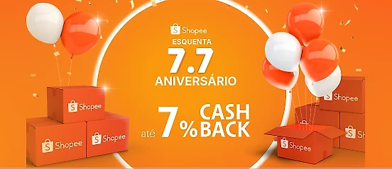 SHOPEE COM ATÉ 7% DE CASHBACK