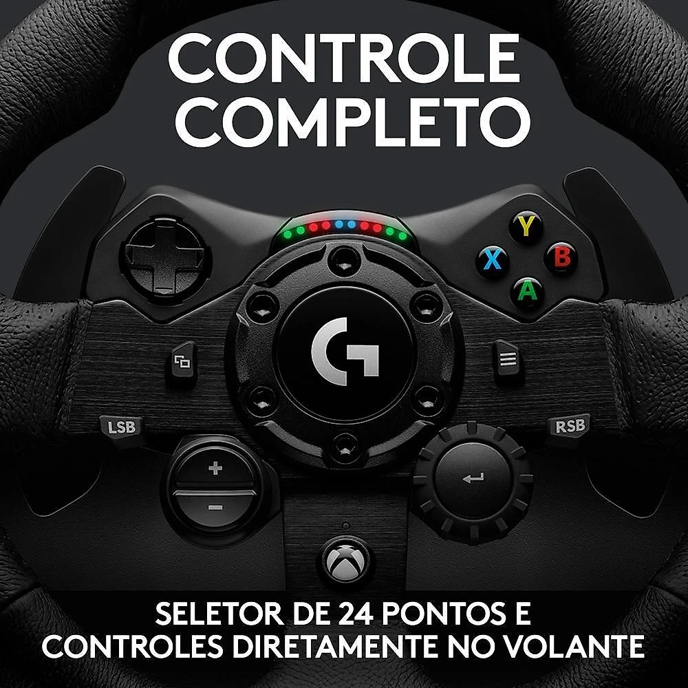 Volante Logitech G923 para Xbox Series X|S, Xbox One e PC com TRUEFORCE, Pedais Responsivos, Launch Control - 941-000157