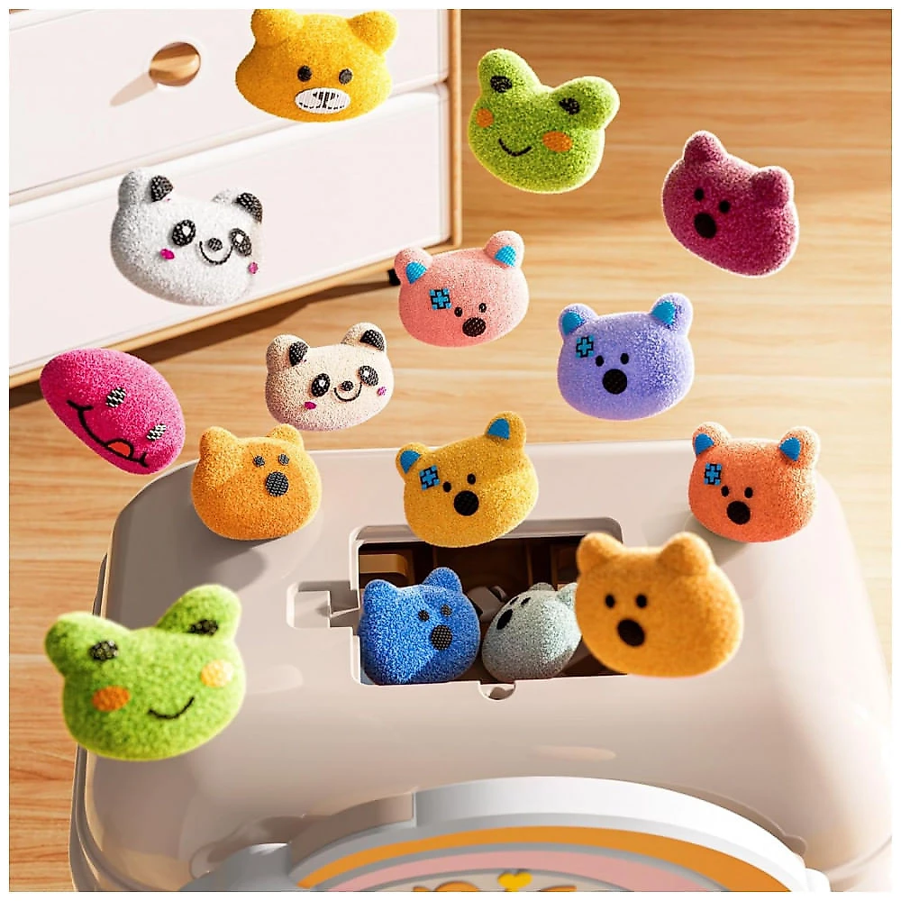 Máquina de Garra Eletrônica Marrom MSKOLER – Vending Machine Infantil Urso com 10 Mini Pelúcias, 20 Moedas, Som e Temporizador de 60s