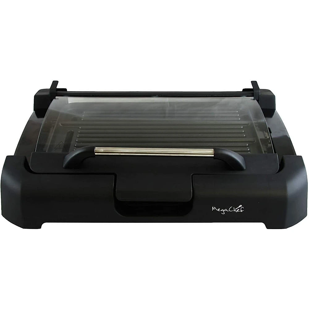 MegaChefChurrasqueira Elétrica Antiaderente Portátil Serve a té 2 Pessoas 110V1500W Preta