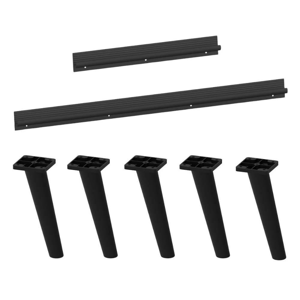 Kit 2 Puxadores Com 5 Pés Palito Retrô Para Balcão Cozinha 105cm Veneza Multimóveis Mp2306 Preto Preto