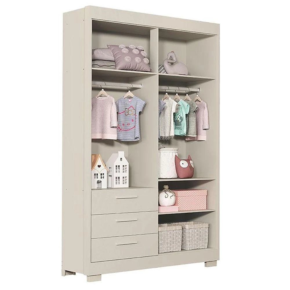 Quarto De Bebê Zaki Com Berço Americano Danny Areia Acetinado - Reller