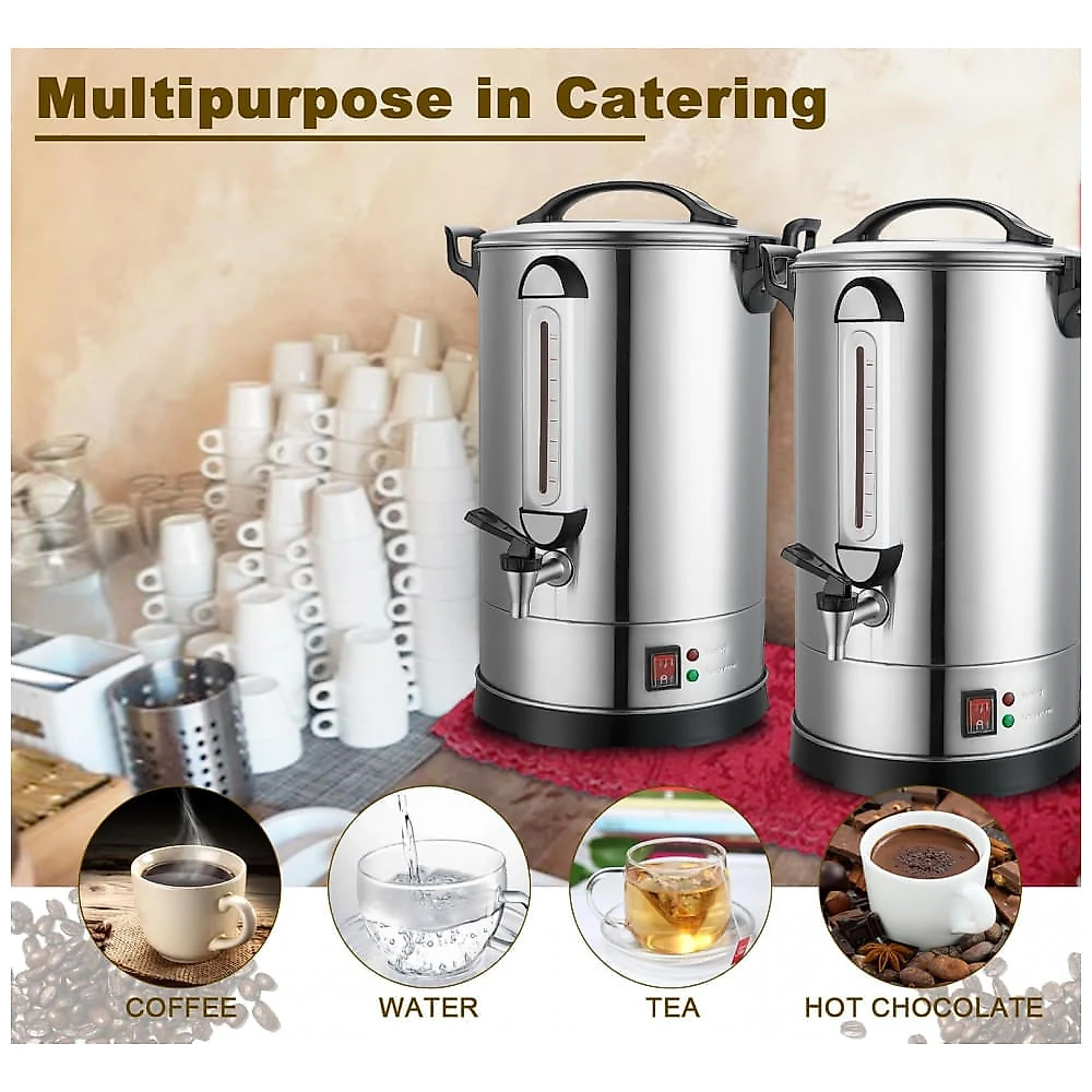 Bule Elétrico para Café CAZACHEF Inox Prata Capacidade 100 Xícaras Filtro Aço Inox 1300W Voltagem 110V