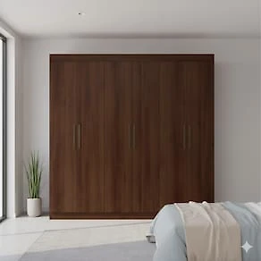 Guarda-Roupa Casal Bartira Ville 6 Portas de Bater 2 Gavetas Internas MDP - 200,5cm de Largura