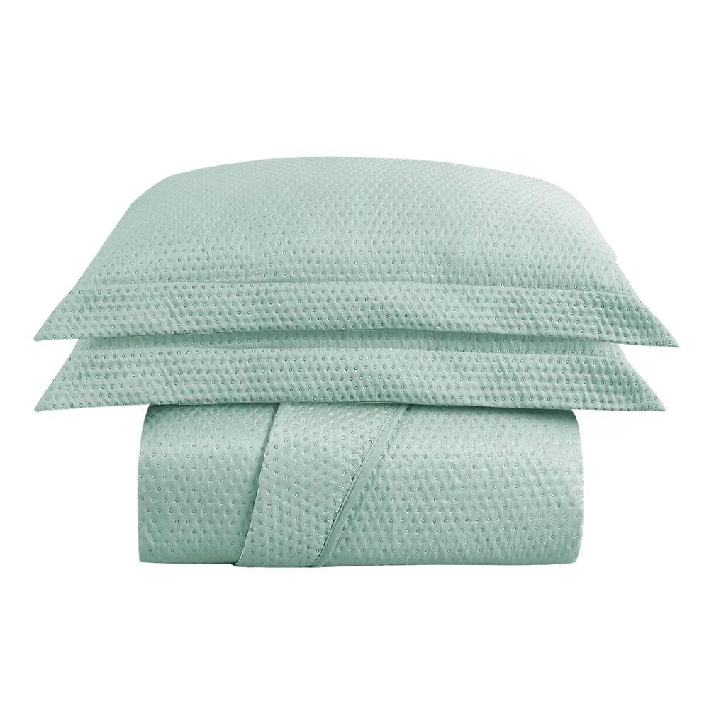 Kit Cobre Leito Realce Queen 100% Poliéster Macio Verde Casa Scarpa