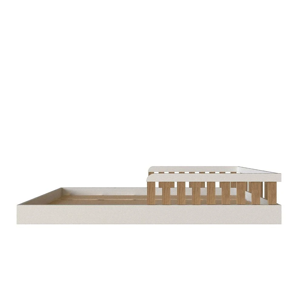 Cama Infantil Montessoriana Solteiro Ayla Branco/Carvalho Mel