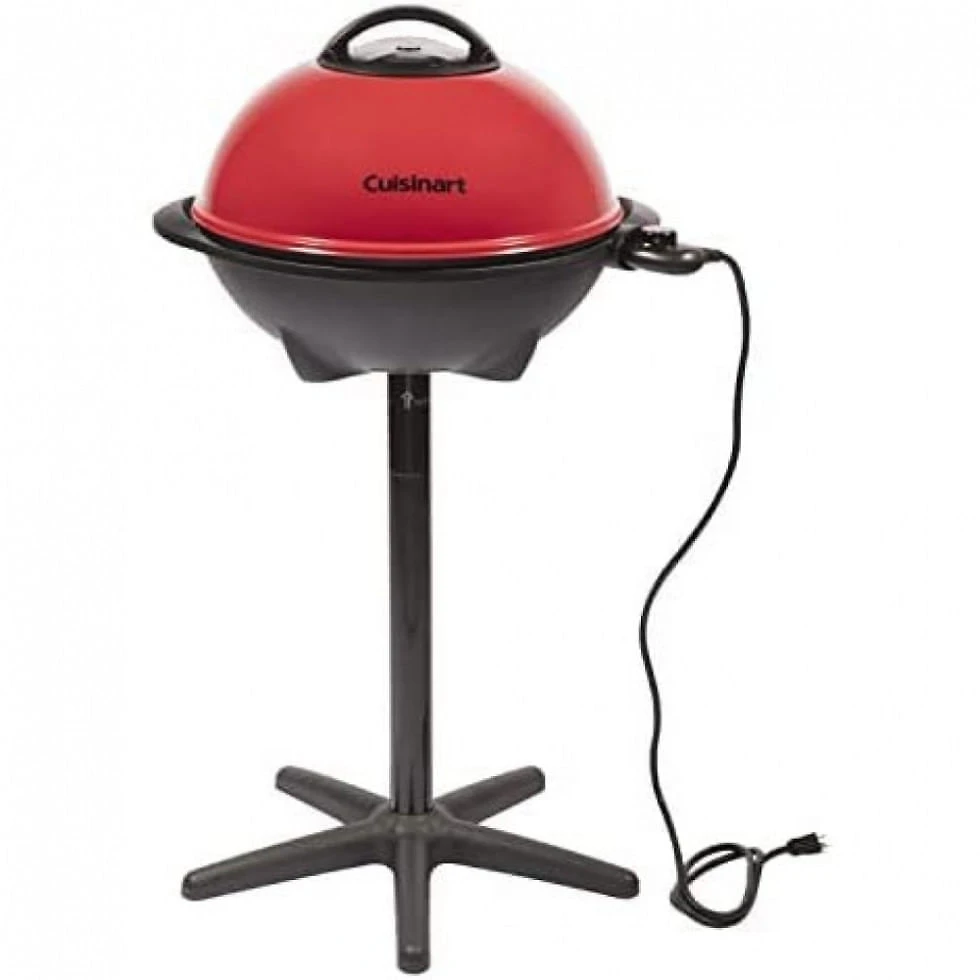 Churrasqueira Grill Elétrica 2 em 1 até 12 Porções com Chapa Antiaderente, 110V, Cuisinart CEG115, Vermelha
