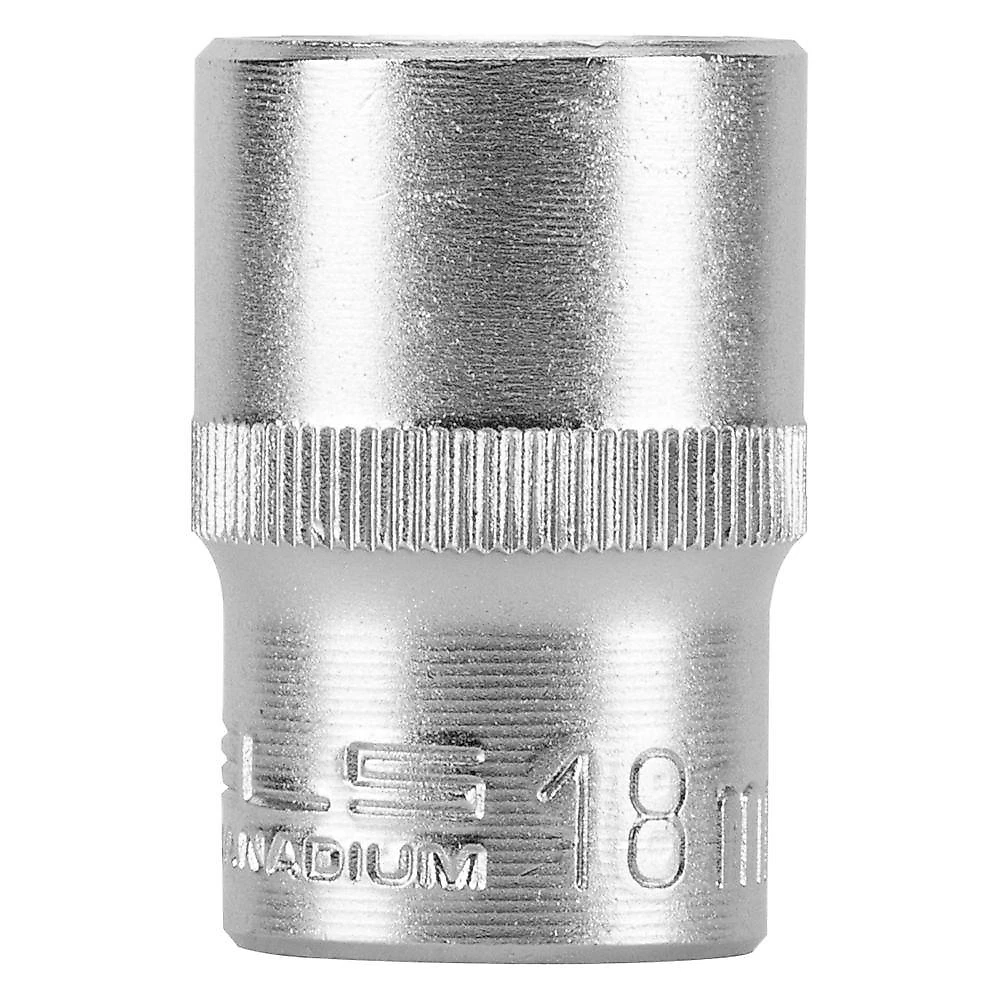 Soquete Estriado 18mm Encaixe 1-2 Alta Durabilidade Aco Cromo Vanadio Bivolt Stels webcontinental-7899612788009