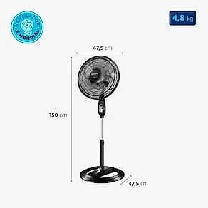 Ventilador de Coluna 40cm Mondial Super Power VSP40C 6 Pás 3 Velocidades Preto/Prata 110V