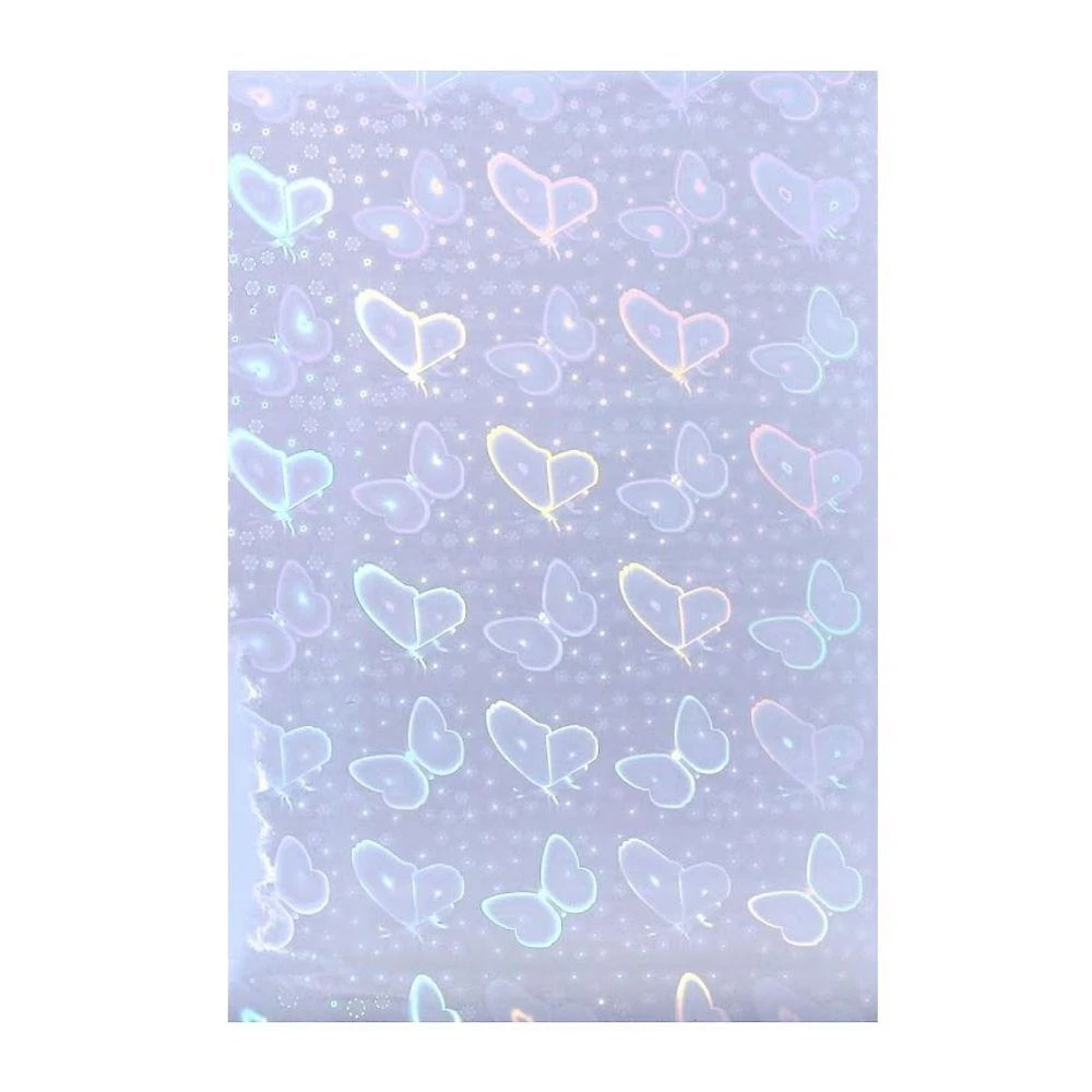 Papel Adesivo Holográfico Vinil Motivate Butterflya4mt A4 Pacote 50 Folhas Borboletas