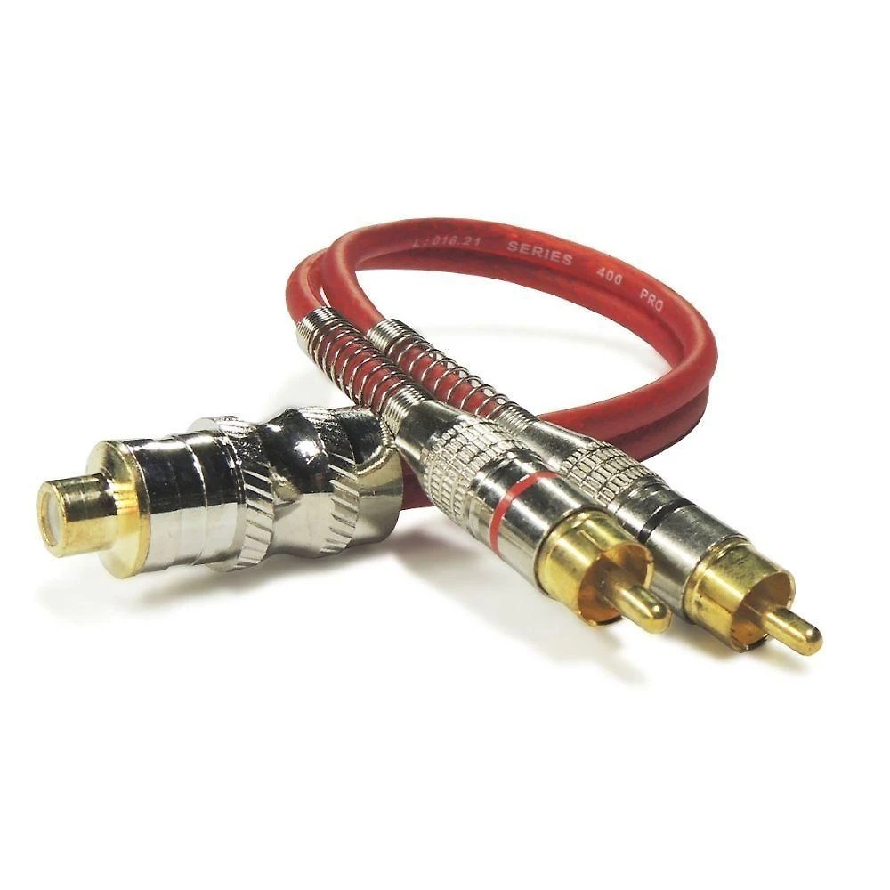 Cabo Rca em Y 2m Technoise Series 400p 2 Macho para 1 Fêmea para Som Automotivo Vermelho
