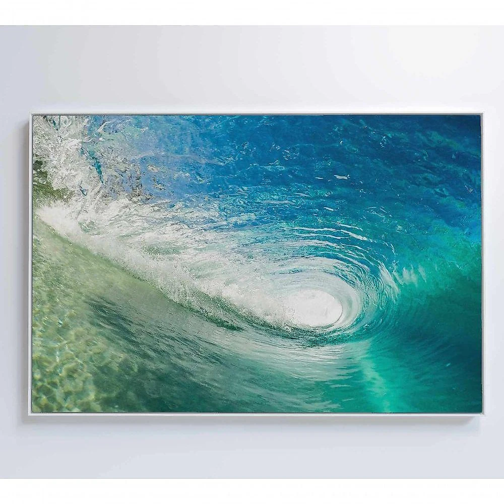 Quadro Ondas 90x60 Cm Vidro Impresso