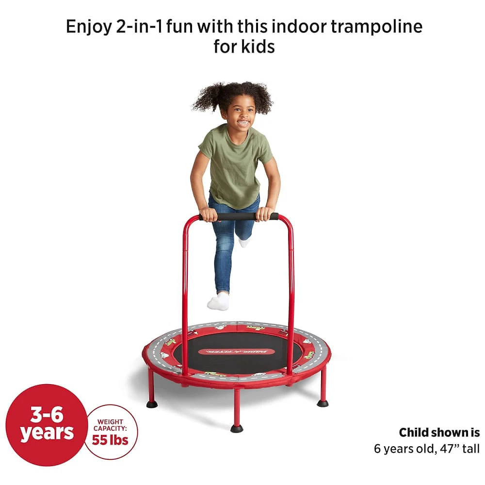 Trampolim Infantil 2 em 1 Radio Flyer Vermelho Diversão garantida para os pequenos 110v