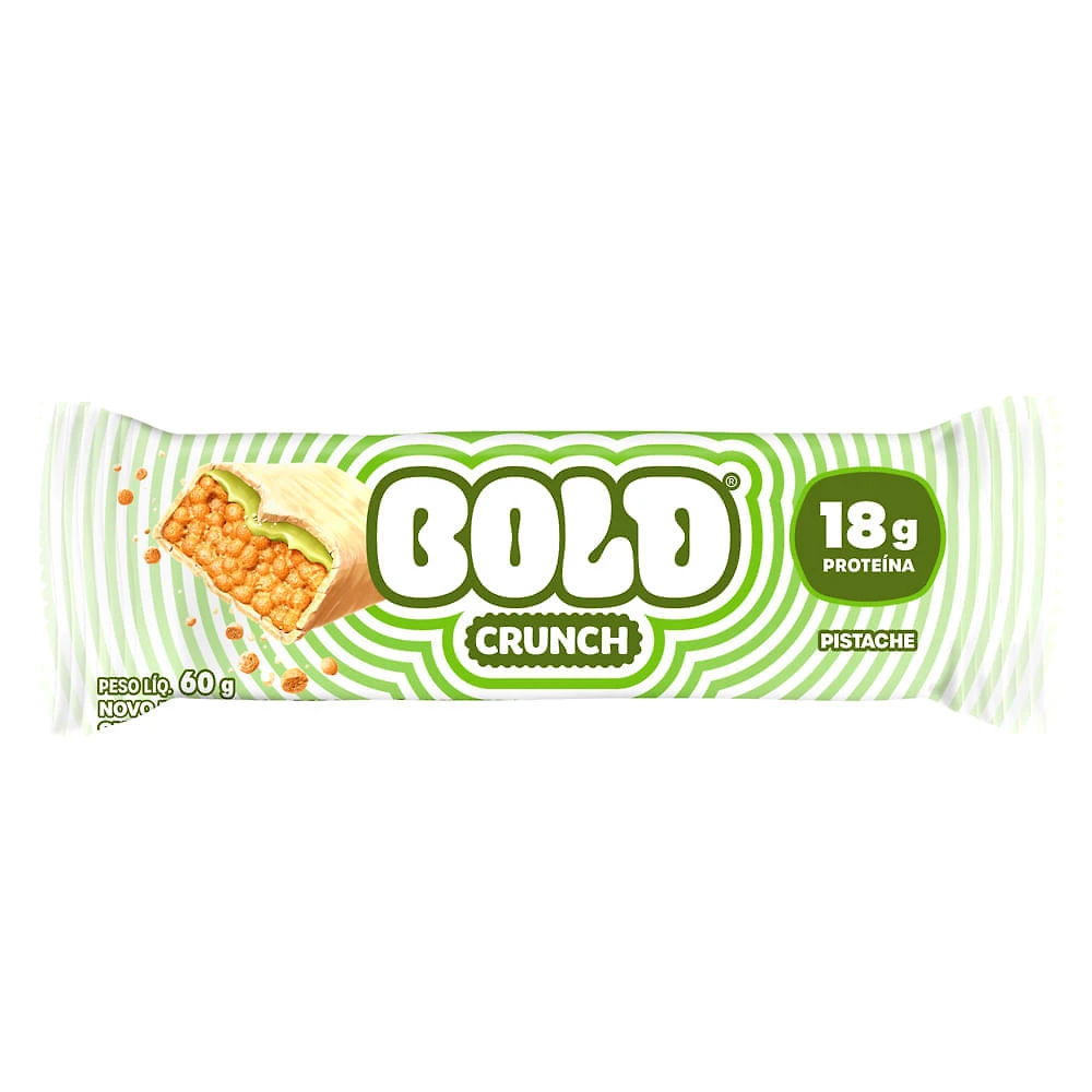 Barra de Proteína Bold Crunch Sabor Pistache 18g de Proteína 60g