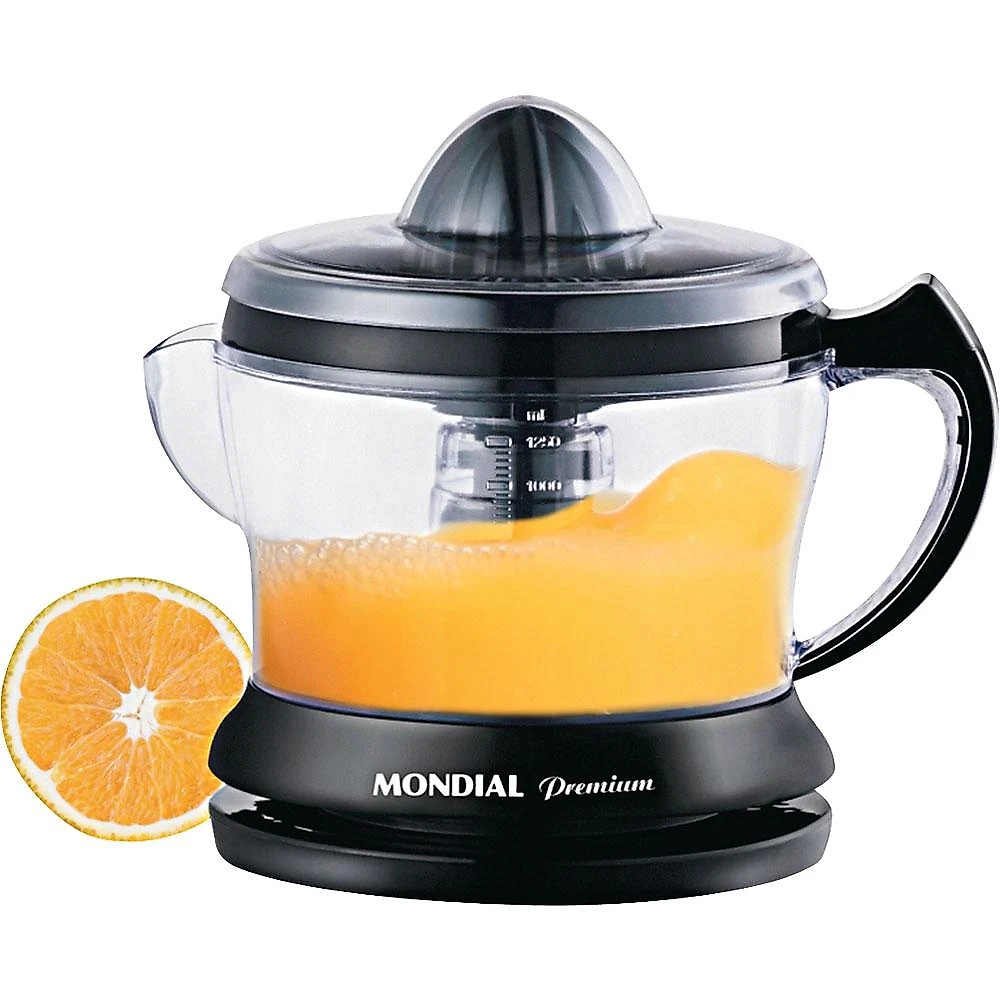 Espremedor 1.25L Mondial Premium E-02 com Dupla Rotação e Acionamento Automático Preto 220V 220V