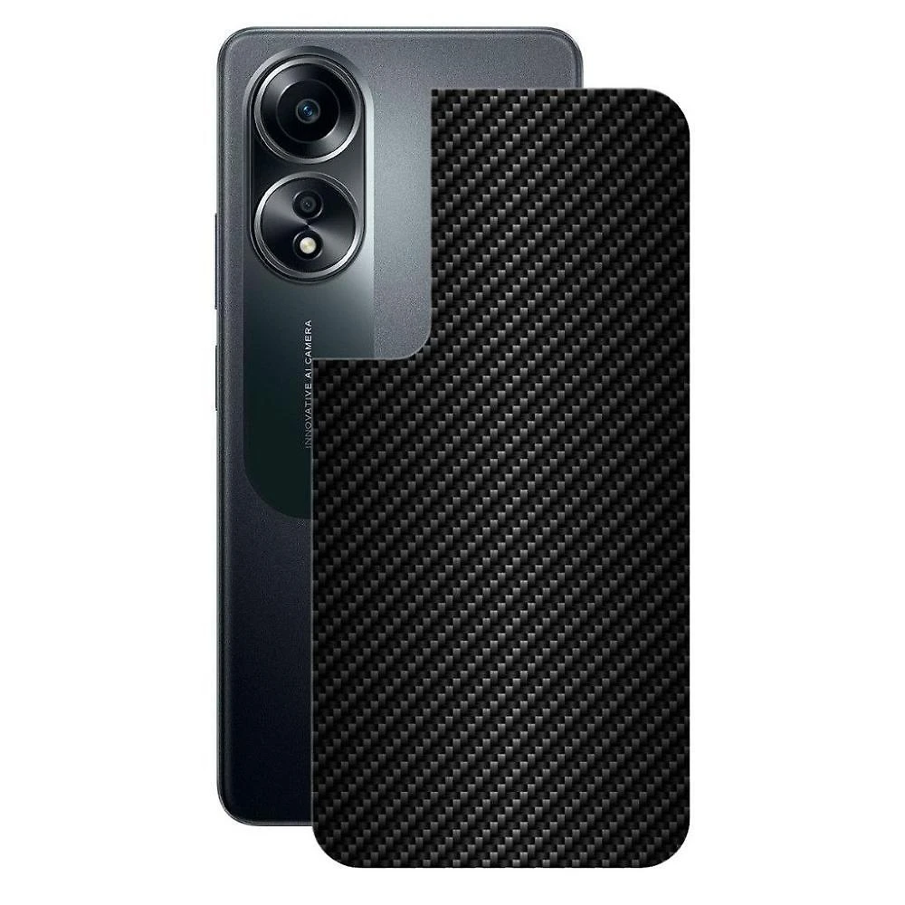 Película para Smartphone Gshield Oppo A58 Proteção Traseira Fibra de Carbono Preto Kit Instalação