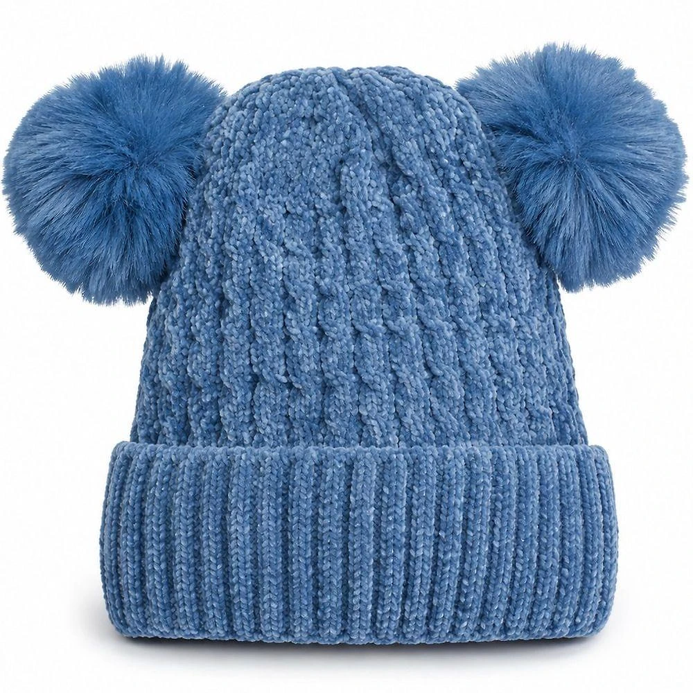 Bene Casa Gorro Pompom para Bebê com Sherpa Interna 100% Poliéster Azul Escuro Dias Frios