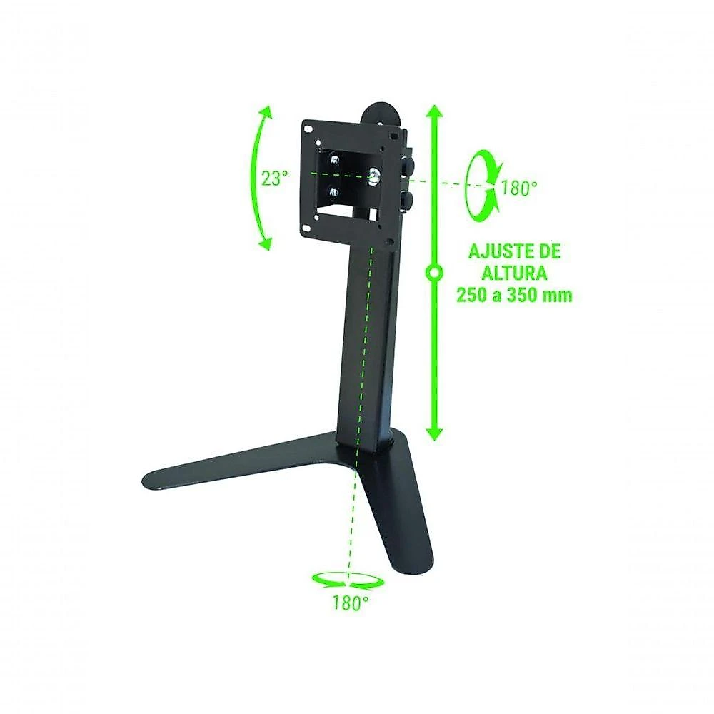 Suporte Mesa Multivisao Ajusta Altura + Inclinacao Para Monitor 10 A 24 Polegadas Preto